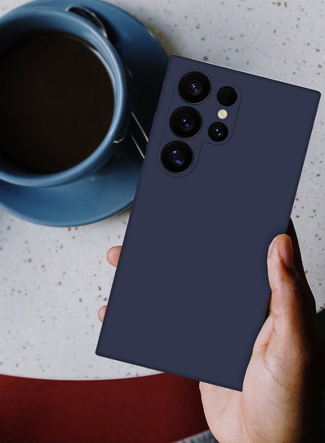 MARGOUN Samsung Galaxy S24 Ultra Case Cover Silicone Case Slim Fit Premium Liquid Silicone Shockproof Phone Cover Upgraded Camera Protection Durable Case Dark Blue - Image 4