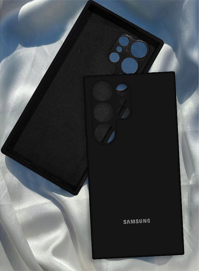MARGOUN Samsung Galaxy S24 Ultra Case Cover Sillicone Case Slim Fit Premium Liquid Silicone Shockproof Phone Cover Upgraded Camera Protection Durable Case Black  - Image 1
