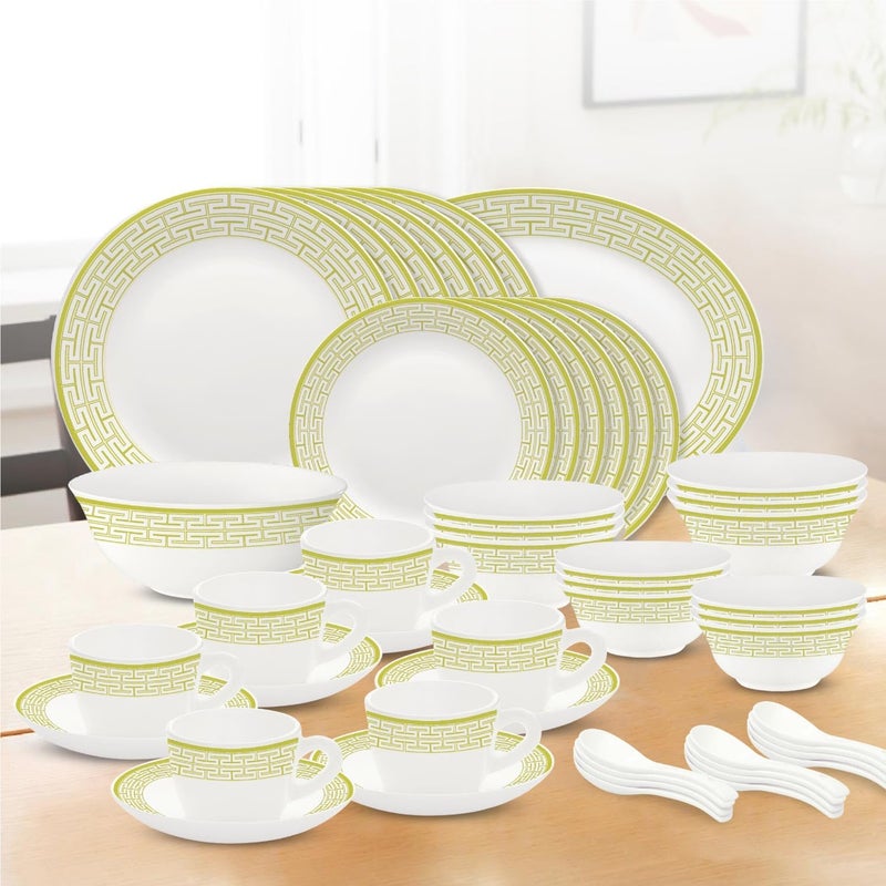 BOROSIL Larah Plano Opal Dinner Set Zahara Beige - 50 Piece Dinnerware Set BEIGE - Image 4