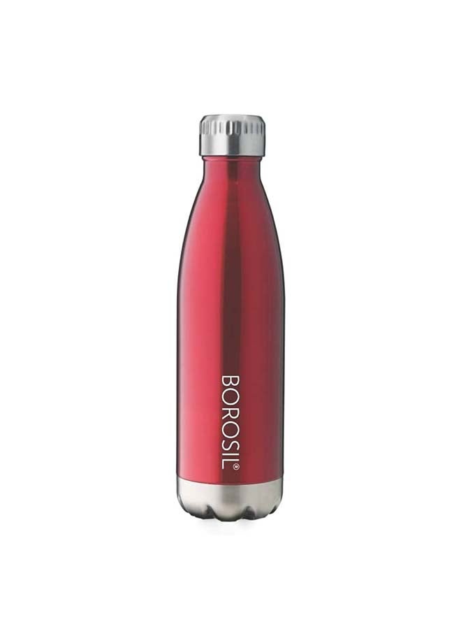BOROSIL Borosil Vacuum Insulated Copper Coated Inner Trans Bolt Water Bottle, Sports Bottle, Yoga Bottle, Outdoor, Portableleak Proof, Reusable Water Bottle Red, 500 Ml, Fgbol0500Rd  - Image 1