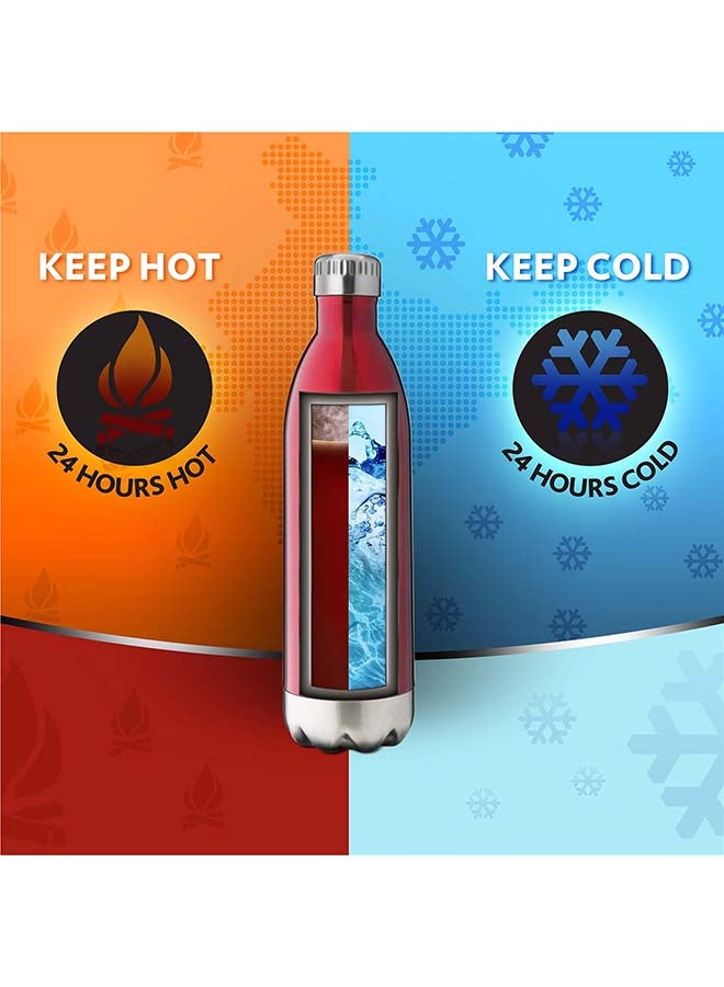 Borosil Vacuum Insulated Copper Coated Inner Trans Bolt Water Bottle, Sports Bottle, Yoga Bottle, Outdoor, Portableleak Proof, Reusable Water Bottle Red, 750 Ml, Fgbol0750Rd - Image 3