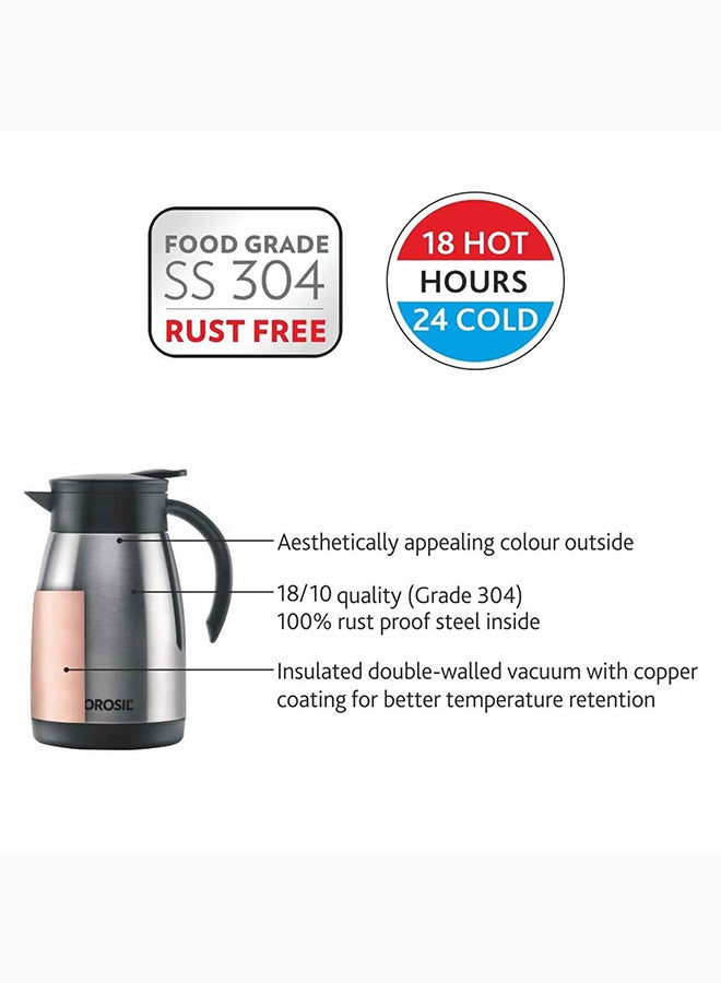 بوروسيل بورية عازلة للحرارة من الفولاذ المقاوم للصدأ لابريق الشاي - 1.5 لتر فضي - Image 3