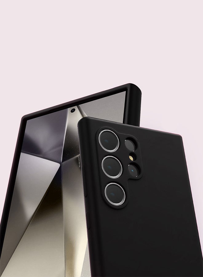 MARGOUN 3 Pack Samsung Galaxy S24 Ultra Case And 2 Screen Protectors Cover Silicone Case Slim Fit Premium Liquid Silicone Shockproof Phone Cover Upgraded Camera Protection Durable Case Black - Image 3