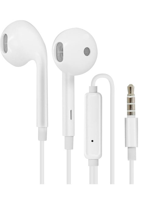 In-Ear Wired Earphone With Built-In Microphone 3.5Mm Compatible With Oppo White