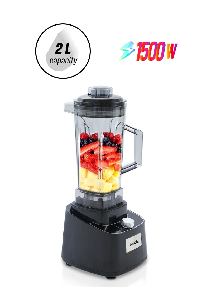Saachi Powerful Blender with Stainless Steel Blades and 2L Jar - Ideal for Smoothies and Salads 2 L 1500 W NL-BL-4408 Black
