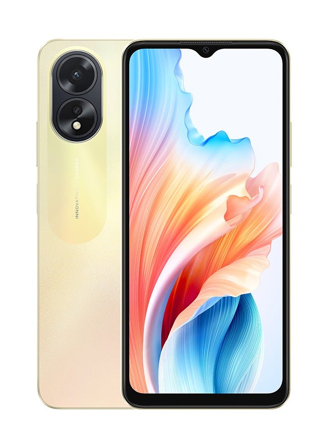 أوبو A38 ثنائي الشريحة بلون ذهبي متوهج وذاكرة وصول عشوائي (RAM) سعة 6 جيجابايت وذاكرة تخزين داخلية 128 جيجابايت يدعم تقنية 4G - Image 1