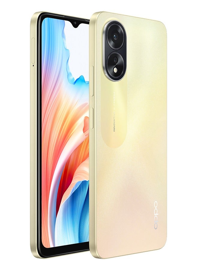أوبو A38 ثنائي الشريحة بلون ذهبي متوهج وذاكرة وصول عشوائي (RAM) سعة 6 جيجابايت وذاكرة تخزين داخلية 128 جيجابايت يدعم تقنية 4G - Image 2