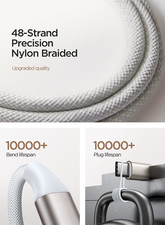 JOYROOM 3.5W Magnetic Wireless Charger for Apple Watch – 1.2m USB-C Cable | Fast Charging (Full in 1.5h), 3200GS Strong Magnet, Smart Chip, Overheat & Surge Protection | Compatible with All Apple watch Series WHITE - Image 3