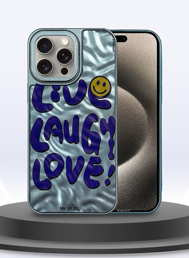 MARGOUN iPhone 15 Pro Case Cover Letter Phone Case Creative Soft Back New Design Shell Durable And Fashionable Case/Live Laugh Love Blue - Image 4