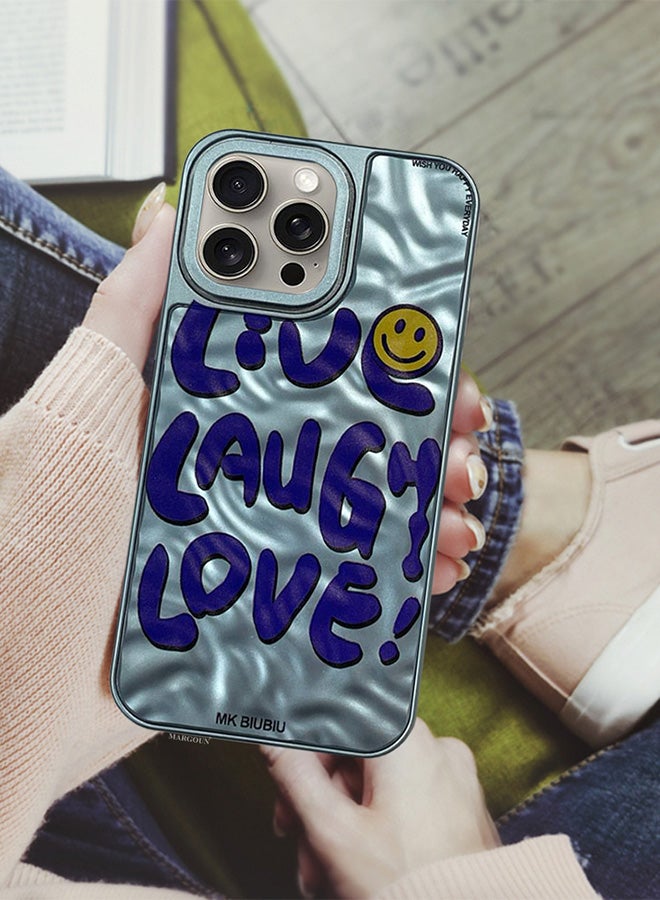 MARGOUN iPhone 15 Pro Case Cover Letter Phone Case Creative Soft Back New Design Shell Durable And Fashionable Case/Live Laugh Love Blue - Image 3
