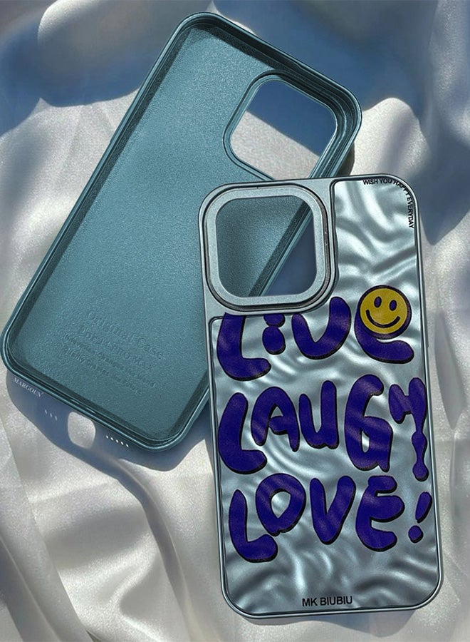 MARGOUN iPhone 15 Pro Case Cover Letter Phone Case Creative Soft Back New Design Shell Durable And Fashionable Case/Live Laugh Love Blue - Image 1
