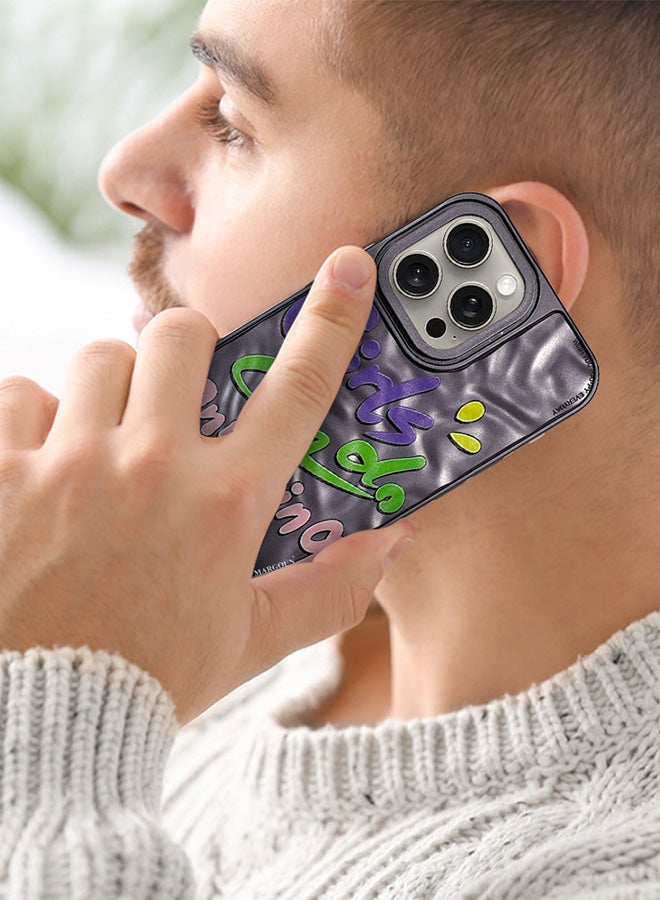 MARGOUN iPhone 15 Pro Max Case Cover Letter Phone Case Creative Soft Back New Design Shell Durable And Fashionable Case/Girls Can Do Anything Purple - Image 2