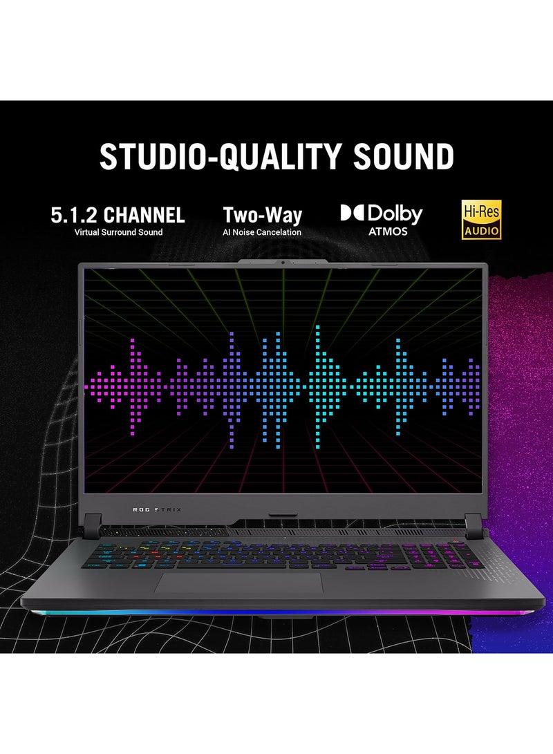 ASUS - ROG Strix G17 G713PI-9321G Gaming Laptop With 17.3-Inch Display, AMD Ryzen 9-7845HX Processor/32GB RAM/1TB SSD/8GB NVIDIA GeForce RTX 4070 Graphics Card/Windows 11 English/Arabic Eclipse Gray (Upgraded Version) - Image 1