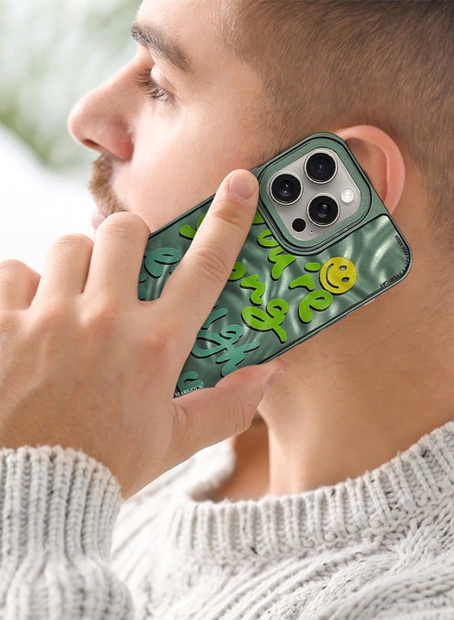 MARGOUN iPhone 15 Pro Max Case Cover Letter Phone Case Creative Soft Back New Design Shell Durable And Fashionable Case/Your Strong Enough To Face It All Green - Image 2