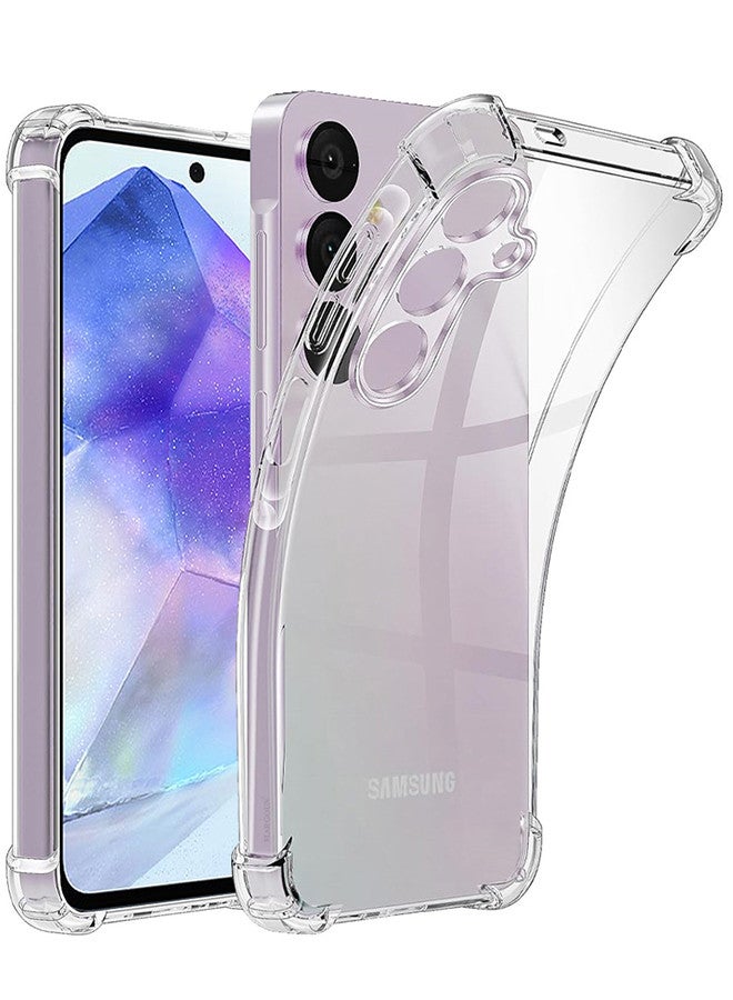 MARGOUN Samsung Galaxy A55 5G Gorilla Case Shock-Absorption Flexible Clear TPU Rubber Protective Cell Phone Cover Slim Fit Transparent Protective Case Cover Clear  - Image 1