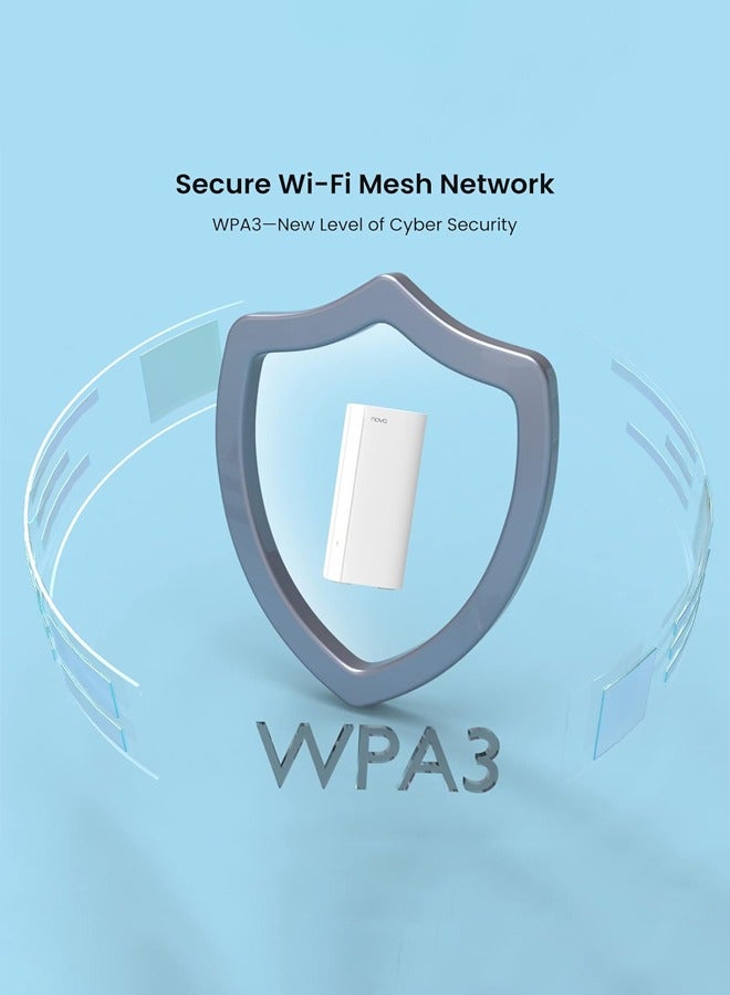 Tenda - Nova MX12 AX3000 Mesh Wi-Fi 6 System - 7000sq ft Wi-Fi Coverage - Whole Home Wi-Fi Mesh System - 1.7 GHz Quad-Core CPU - HE160 - Dual-Band Gigabit Mesh Network for 160+ Devices - 3-Pack white - Image 1