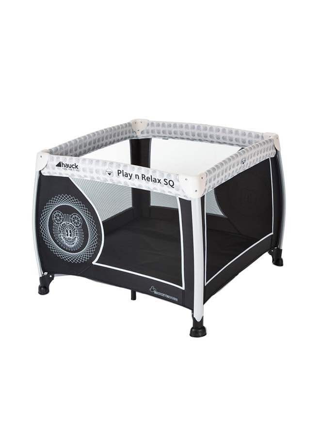 hauck Foldable Disney Play N Relax Travel Cot  For Baby, Up To 15 Kg, 98 X 98 CM, Transport Bag Included, Mickey Cool Vibes - Image 1