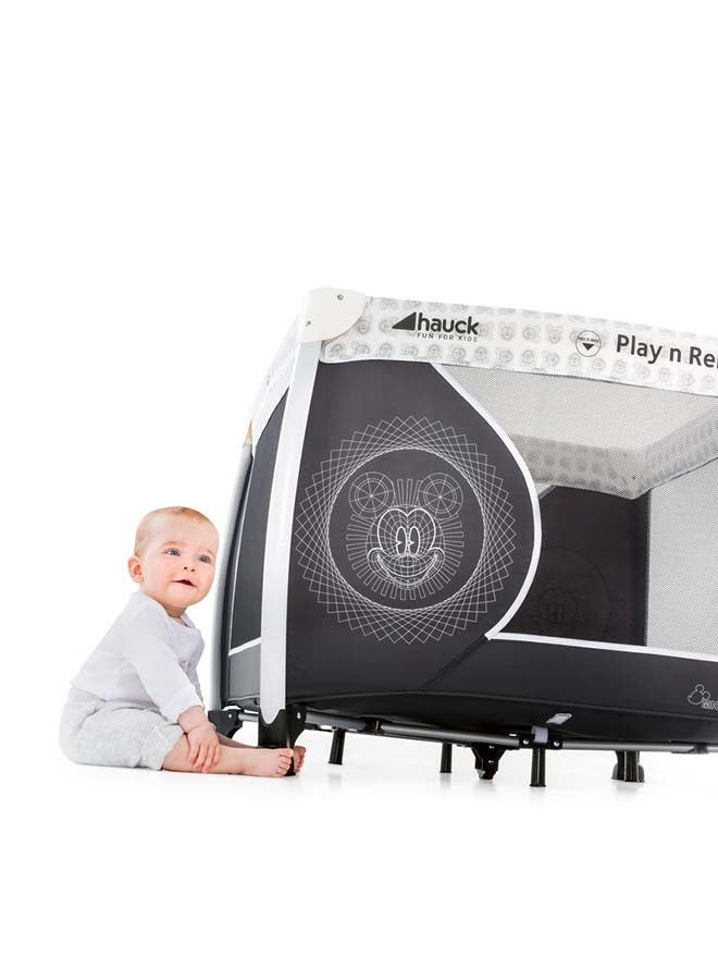 hauck Foldable Disney Play N Relax Travel Cot  For Baby, Up To 15 Kg, 98 X 98 CM, Transport Bag Included, Mickey Cool Vibes - Image 4