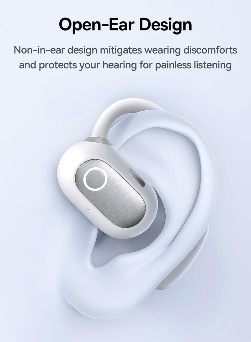 Baseus Open Ear Headphones With Directional Acoustics, Punchy Bass, Stable Fit, Ultra-Light Weight, IPX4 Waterproof, ENC Mics, Bluetooth 5.3 Wireless Earbuds For Running, Workout, Gym (Eli Sport 1) White - Image 2