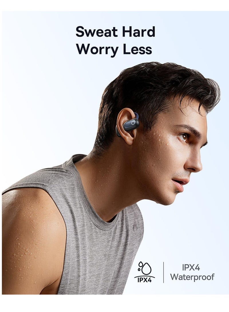 Baseus - Open Ear Headphones With Directional Acoustics, Punchy Bass, Stable Fit, Ultra-Light Weight, IPX4 Waterproof, ENC Mics, Bluetooth 5.3 Wireless Earbuds For Running, Workout, Gym (Eli Sport 1) Black - Image 1