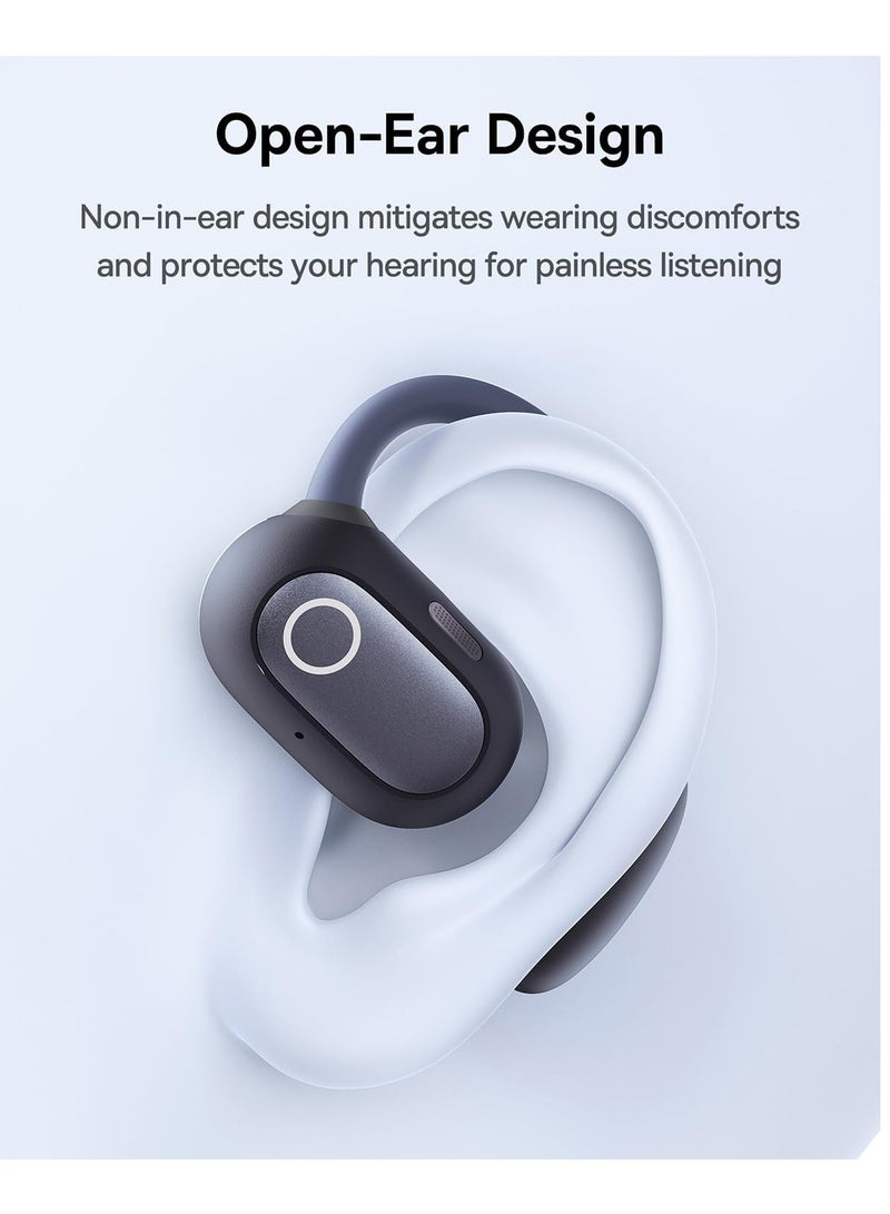 Baseus - Open Ear Headphones With Directional Acoustics, Punchy Bass, Stable Fit, Ultra-Light Weight, IPX4 Waterproof, ENC Mics, Bluetooth 5.3 Wireless Earbuds For Running, Workout, Gym (Eli Sport 1) Black - Image 1