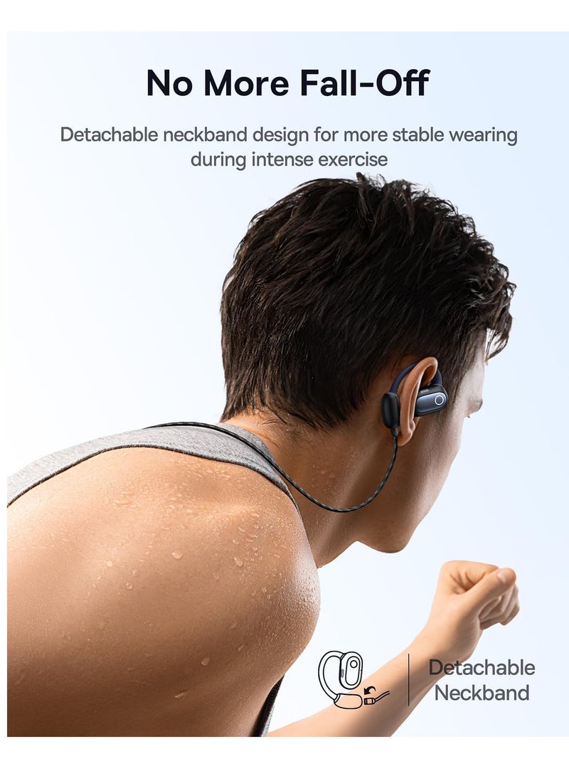 Baseus - Open Ear Headphones With Directional Acoustics, Punchy Bass, Stable Fit, Ultra-Light Weight, IPX4 Waterproof, ENC Mics, Bluetooth 5.3 Wireless Earbuds For Running, Workout, Gym (Eli Sport 1) Black - Image 1