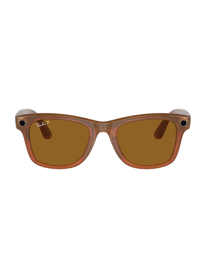 Meta - Ray-Ban Meta Wayfarer RW4008 670683 53 - Shiny Caramel Polar Brown - Image 1