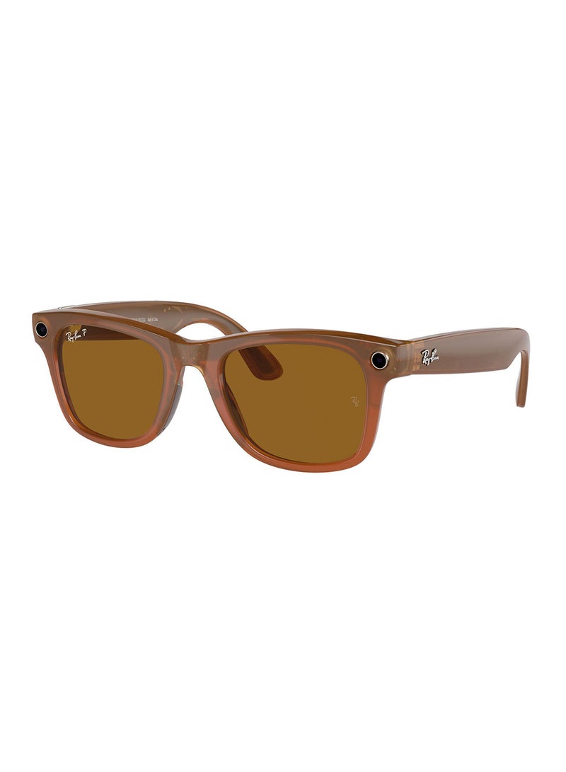 Meta - Ray-Ban Meta Wayfarer RW4008 670683 53 - Shiny Caramel Polar Brown - Image 1