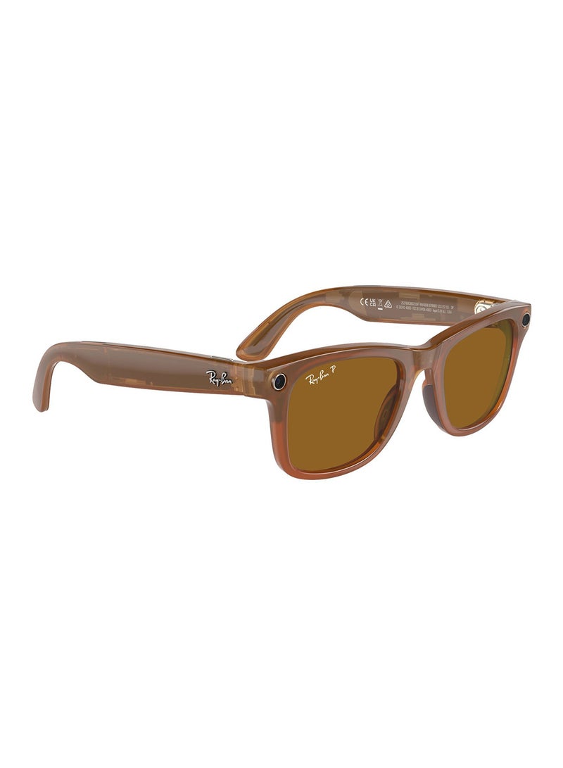 Meta - Ray-Ban Meta Wayfarer RW4008 670683 53 - Shiny Caramel Polar Brown - Image 1