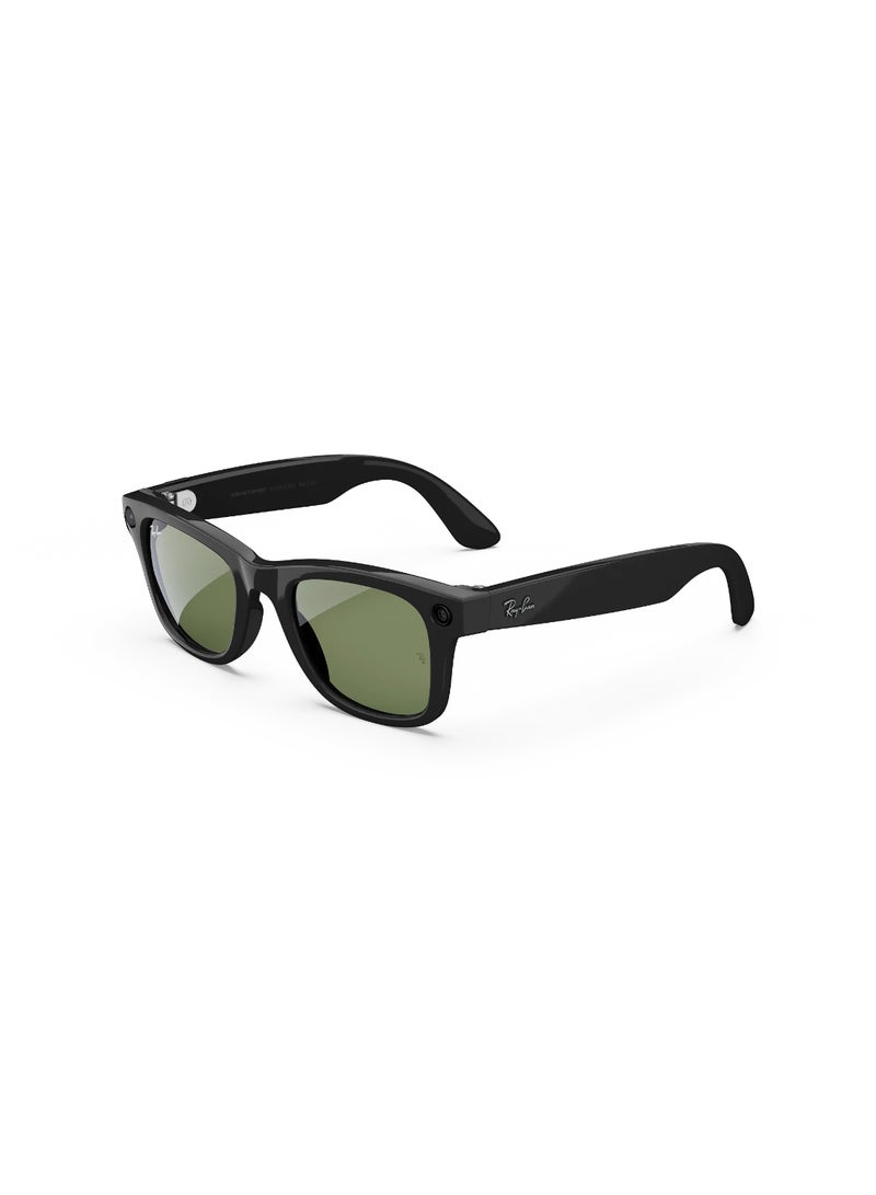 Meta RAY-BAN Wayfarer (Gen 1) Shiny Black Frame Green Lens Large High Bridge Green Shiny Black - Image 1