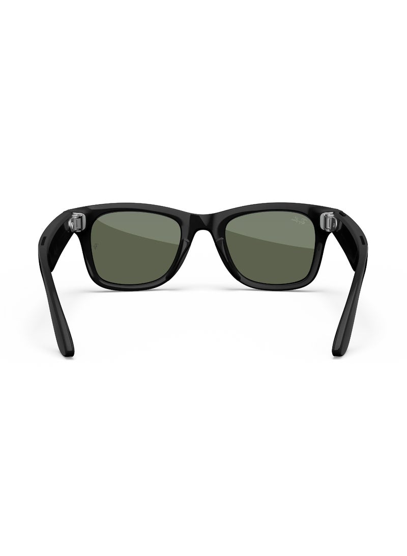 Meta RAY-BAN Wayfarer (Gen 1) Shiny Black Frame Green Lens Large High Bridge Green Shiny Black - Image 4