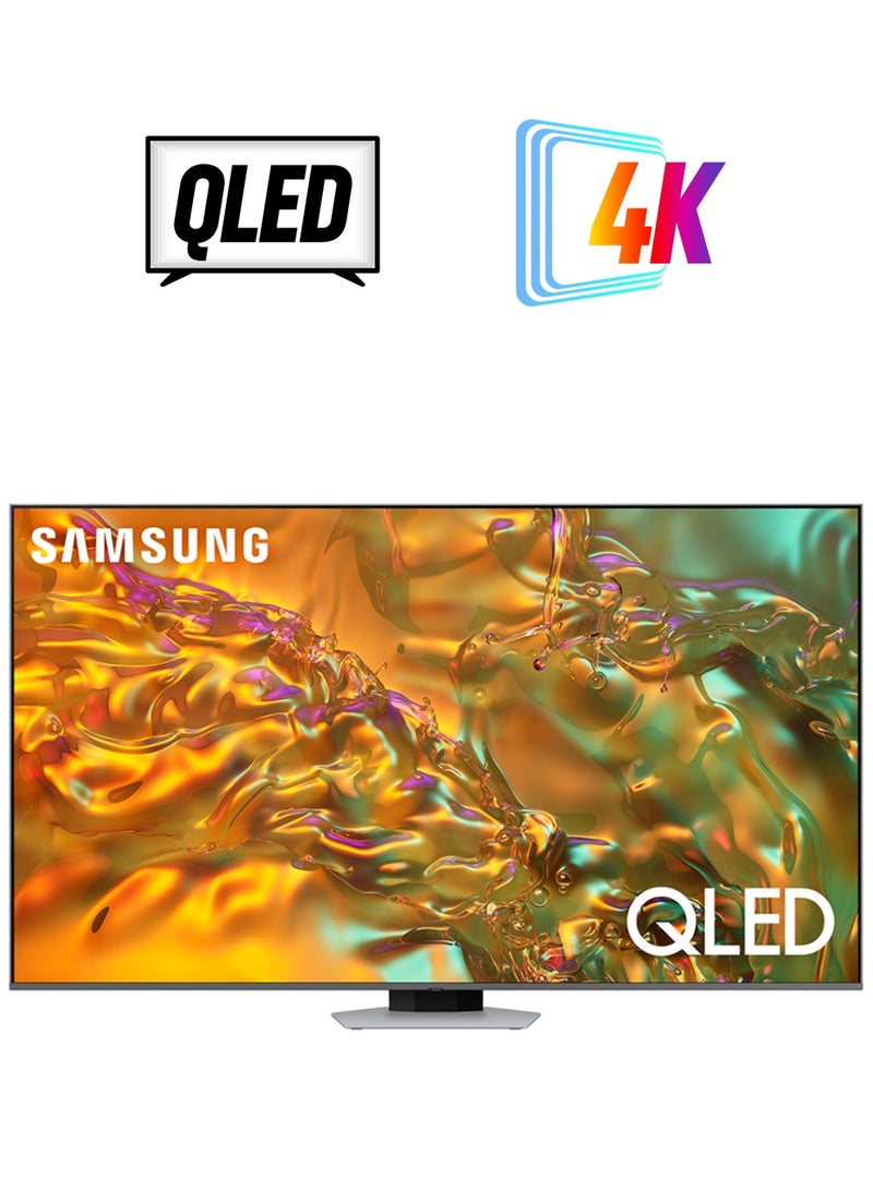 Samsung Smart TV, QLED, Q80D, 55 Inch, 2024, NQ4 AI Gen2 Processor, 4K AI Upscaling, Direct Full Array, Tizen OS QA55Q80DAUXZN Eclipse Silver - Image 1