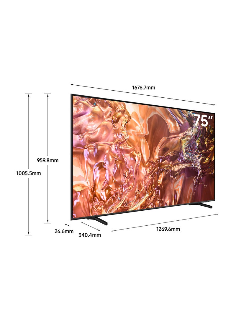 75 Inch QLED 4K Upscaling Smart TV | Big TV | QE1D | 100% Color Volume with Quantum Dot | 50HZ | Tizen OS | Quantum HDR | (2024) - QA75QE1DAUXZN Black QA75QE1DAUXZN Black - pnsku/N70063212V/45/_/1726064213/f7f4ac4d-25da-471e-b690-a676ac393311