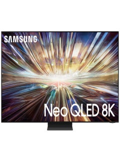 Samsung 65 inch Neo QLED 8K AI TV | Stainless Steel | Quantum HDR 32x | Dolby Atmos Audio | Smart Hub with 8 Speakers | Built-in Woofer | Mini LED | 100HZ | Built in receiver | Model (2024) QA65QN800DUXSA black  - Image 1