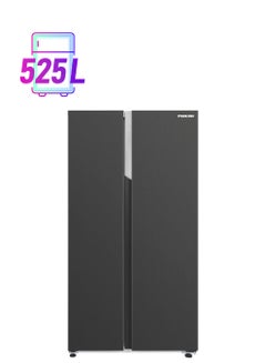 NIKAI 525 Liter 18.5 Cubic Feet, Frost Free Double Door Refrigerator With Power Saving Inverter Compressor Digital Control Panel Silent Operation NRF850SB23KSS Dark Grey  - Image 1
