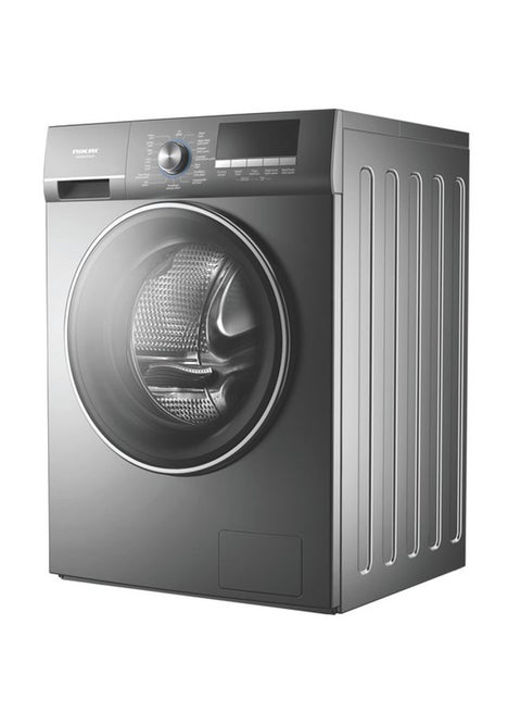 Front Load Washing Machine Signature Series Big Chrome Door Digital Display 8 kg NWM800FN24S Silver Grey