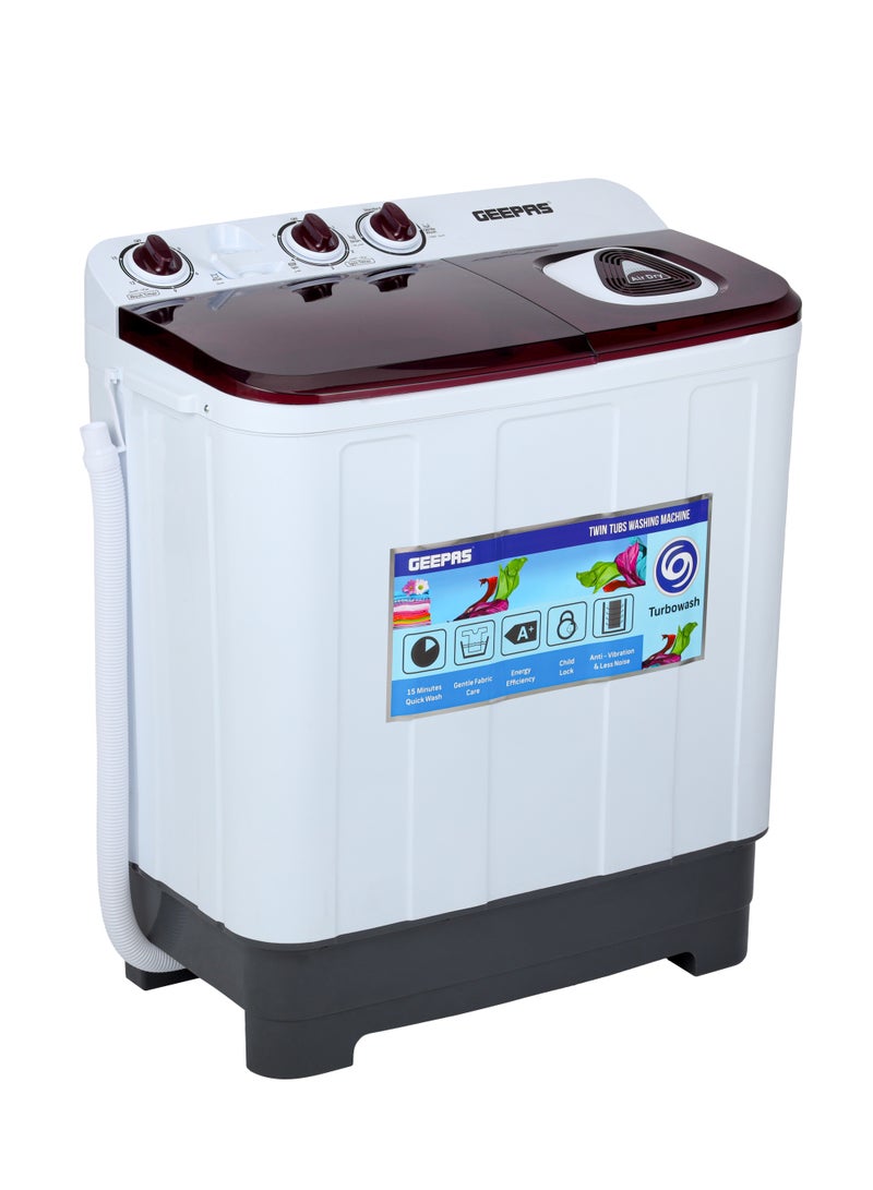 Geepas 5Kg Semi-Automatic Twin Tub Washing Machine - High-Efficiency, Portable Washer/Spin Dryer Combo | Magic Filter, Air Dry, 510W Motor | Model GSWM18045 5 kg 510 W GSWM18045 White - Image 3