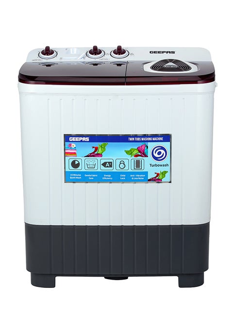 Twin Tub Top Loaded Washing Machine With Magic Filter, Big Pulsator, Air Dry Function, Transparent Top Lid, Collars & Cuff Washboard, Powerful Wash 530 W GSWM18046 White