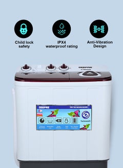 Twin Tub Top Loaded Washing Machine With Magic Filter, Big Pulsator, Air Dry Function, Transparent Top Lid, Collars & Cuff Washboard, Powerful Wash 530 W GSWM18046 White - pnsku/N70063270V/45/_/1715023412/0e0b80d1-8cf6-47e4-ad99-a21f850b3965