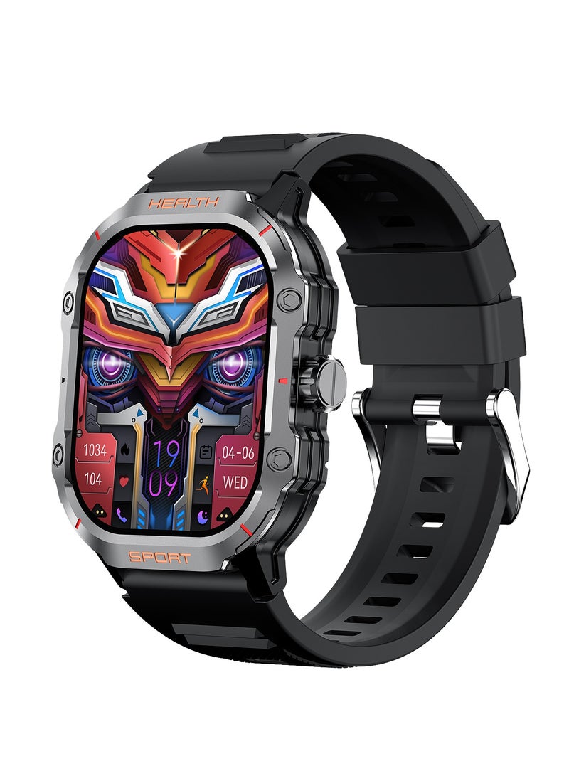 ArmFit - Hulk2 Smartwatch For Men And Women, AMOLED Always On Display Bluetooth Calling Waterproof Fitness Watches Compatible With Android iOS Black - Image 1