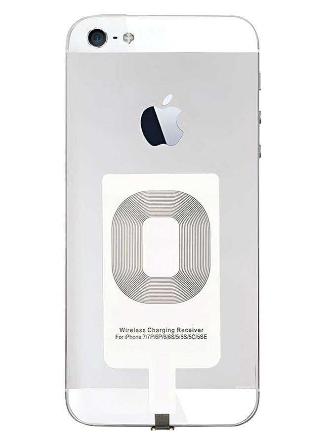 MARGOUN iPhone 5 Wireless Charging Receiver 5V 800mAh Wireless Charger Adapter Plug And Play Fast Charging Qi Receiver White - Image 4