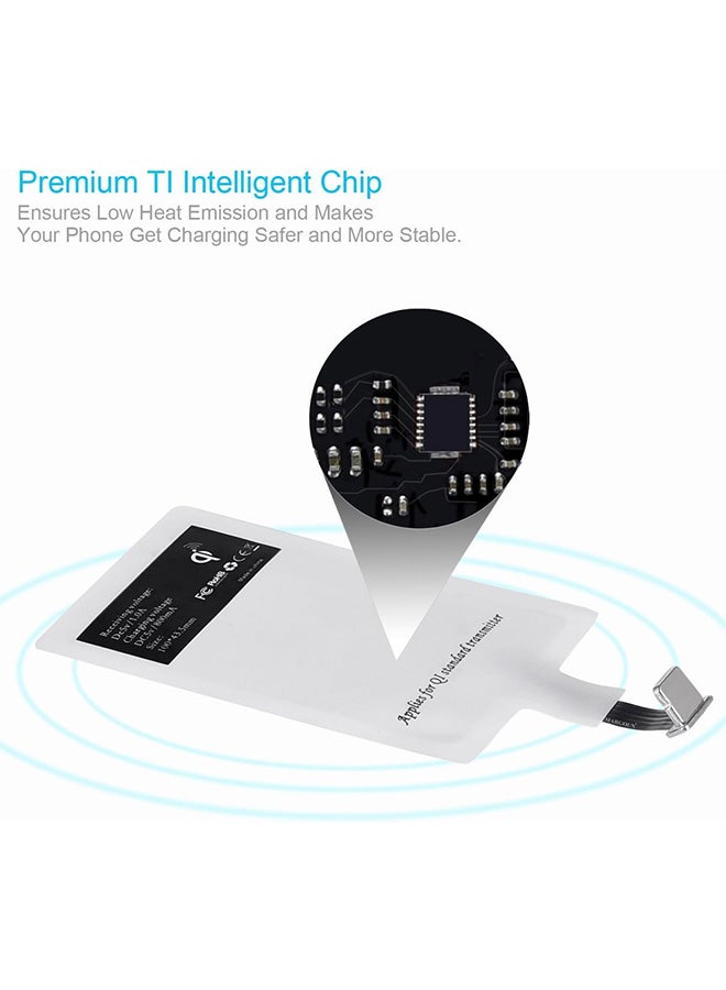 MARGOUN iPhone 5s Wireless Charging Receiver 5V 800mAh Wireless Charger Adapter Plug And Play Fast Charging Qi Receiver White - Image 2