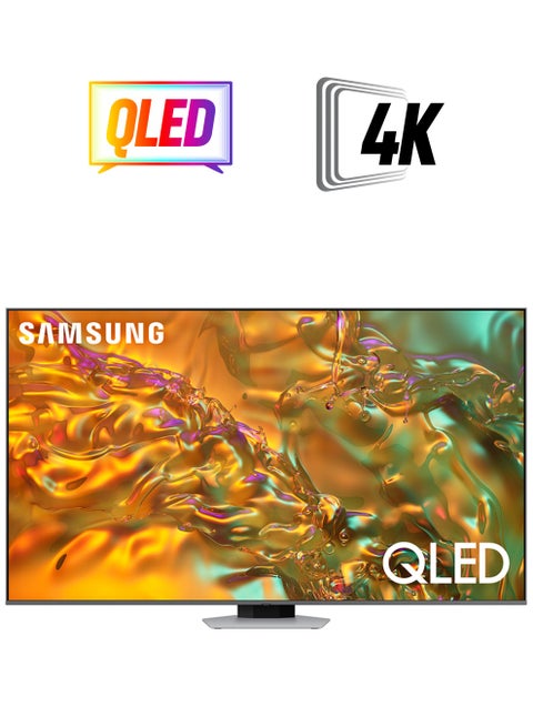 Smart TV, Big TV, QLED, Q80D, 75 Inch, 2024, NQ4 AI Gen2 Processor, 4K AI Upscaling, Direct Full Array, Tizen OS QA75Q80DAUXZN Eclipse Silver