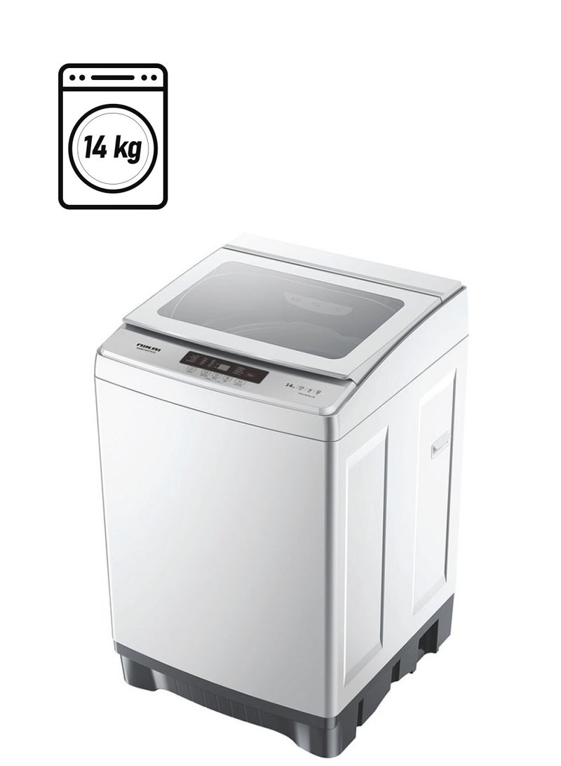 NIKAI Top Load Washing Machine 14 Kg , Fully Automatic , Smart Progamming Cloth Care Silent Operation 14 kg NWM1400TK24 White