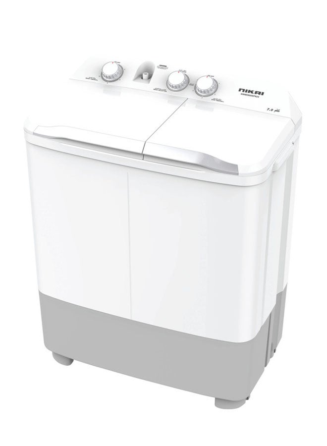 Semi Automatic Twin Tub Washing Machine Silent Operation NWM0900SPN24 White 