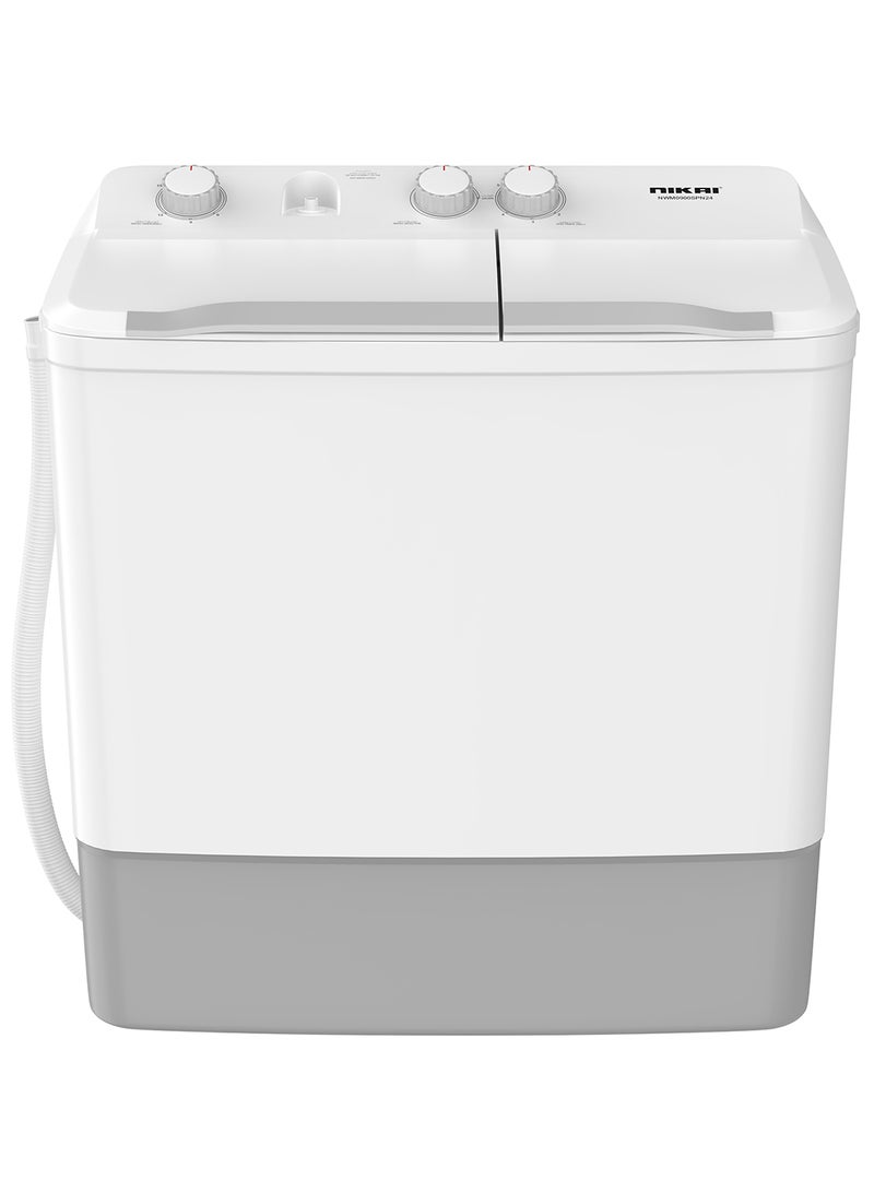 7kg Twin Tub Semi-Automatic Washing Machine | 5kg Spin Capacity | Rust-Free Plastic Body | Quick Wash | Shock-Proof Design | Silent & Water-Efficient NWM0900SPN24 White - pnsku/N70063289V/45/_/1731416295/8f36e25e-33e3-4ff5-ada6-2cc15b0d730b