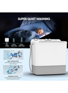 NIKAI 7kg Twin Tub Semi-Automatic Washing Machine | 5kg Spin Capacity | Rust-Free Plastic Body | Quick Wash | Shock-Proof Design | Silent & Water-Efficient NWM0900SPN24 White  - Image 5