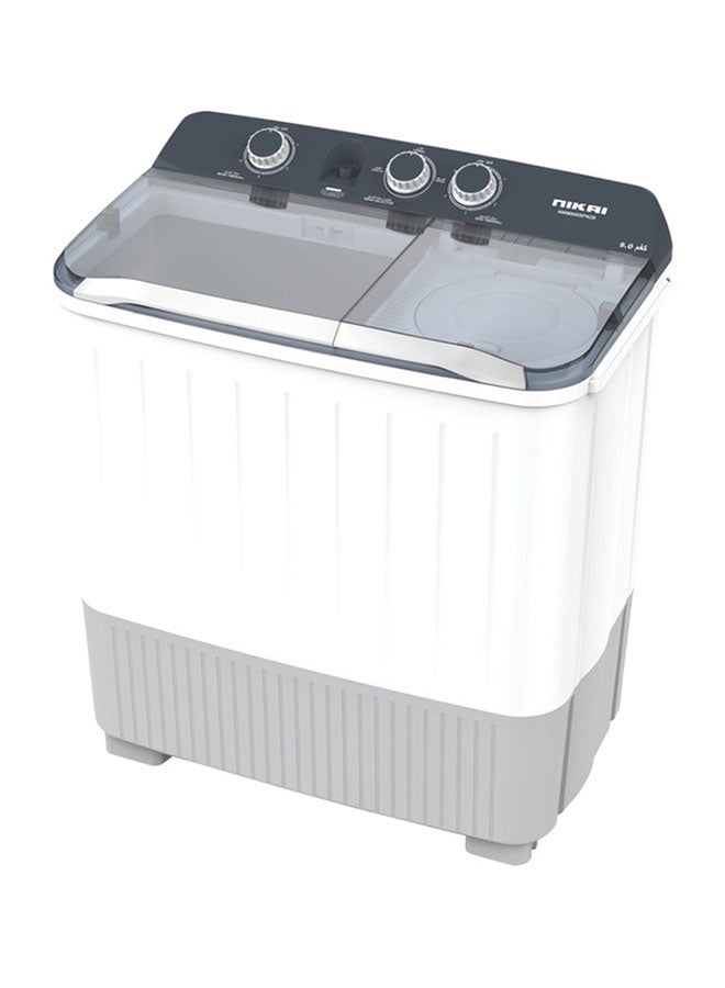 NIKAI Semi Automatic Twin Tub Washing Machine Silent Operation Rust Proof Body NWM1000SPN24 White 