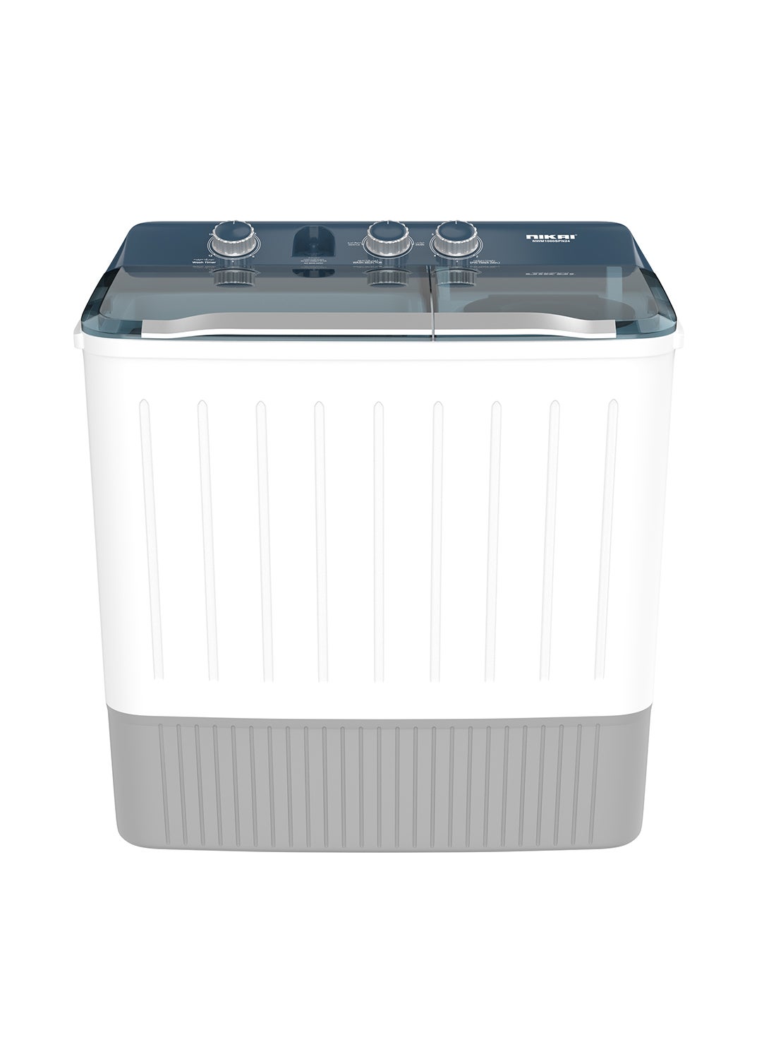 NIKAI 9kg Twin Tub Semi-Automatic Washing Machine | 5kg Spin Capacity | Rust-Free Plastic Body | Quick Wash | Shock-Proof Design | Silent & Water-Efficient NWM1000SPN24 White 