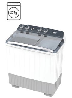 NIKAI Semi Automatic Twin Tub Washing Machine Silent Operation Rust Proof Body 12 kg NWM1300SPN24 White 